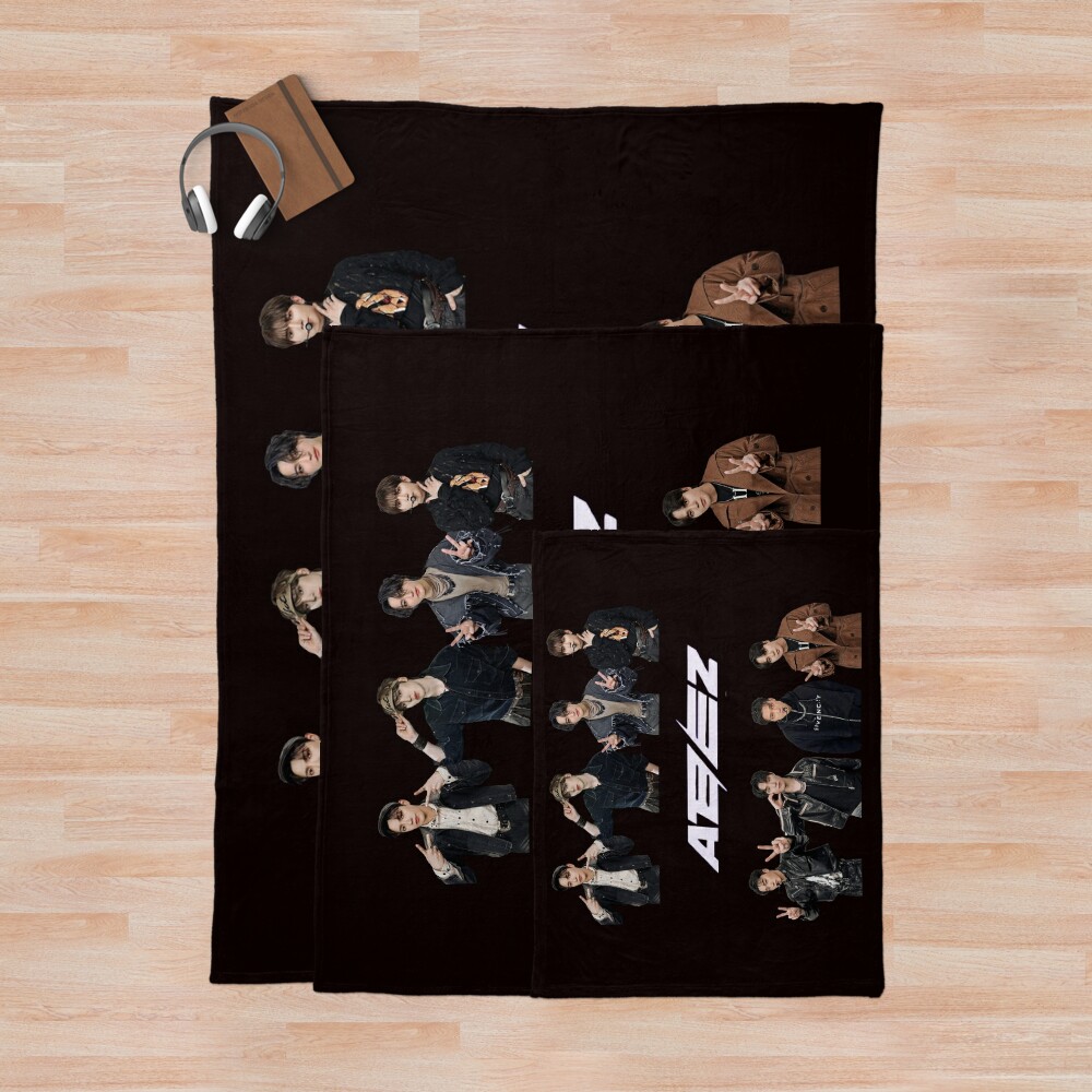 Ateez Kpop Throw Blanket Official Ateez Merch