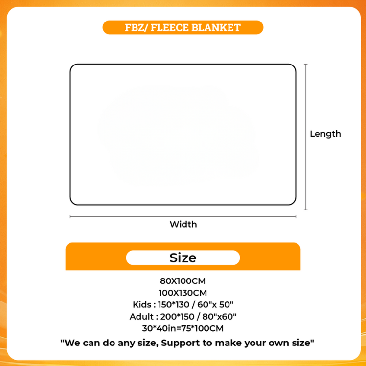 3d fleece blanket size chart - Ateez Store